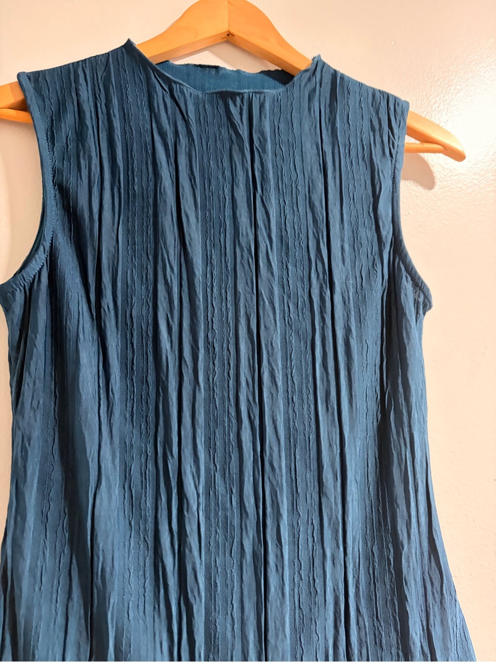 Mido Sleeveless Crinkle Tank Top - Teal